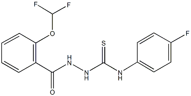 2-[2-(difluoromethoxy)benzoyl]-N-(4-fluorophenyl)hydrazinecarbothioamide Struktur