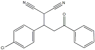 2-[1-(4-chlorophenyl)-3-oxo-3-phenylpropyl]malononitrile Struktur