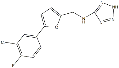 N-{[5-(3-chloro-4-fluorophenyl)-2-furyl]methyl}-N-(2H-tetraazol-5-yl)amine Struktur