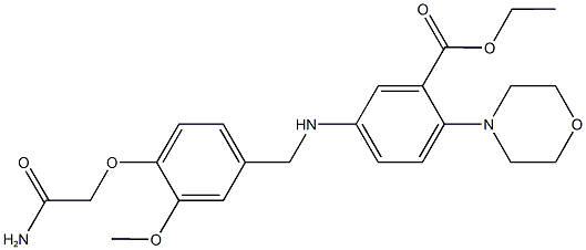 ethyl 5-{[4-(2-amino-2-oxoethoxy)-3-methoxybenzyl]amino}-2-(4-morpholinyl)benzoate Struktur