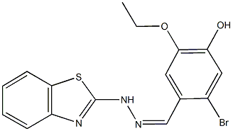 2-bromo-5-ethoxy-4-hydroxybenzaldehyde 1,3-benzothiazol-2-ylhydrazone Struktur