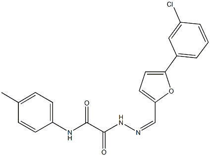 2-(2-{[5-(3-chlorophenyl)-2-furyl]methylene}hydrazino)-N-(4-methylphenyl)-2-oxoacetamide Struktur