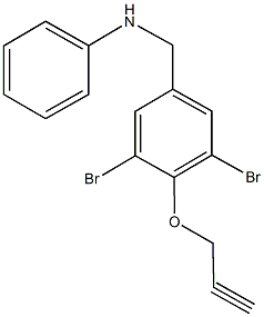 N-[3,5-dibromo-4-(2-propynyloxy)benzyl]-N-phenylamine Struktur