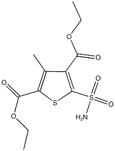 diethyl 5-(aminosulfonyl)-3-methyl-2,4-thiophenedicarboxylate Struktur