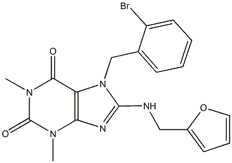 7-(2-bromobenzyl)-8-[(2-furylmethyl)amino]-1,3-dimethyl-3,7-dihydro-1H-purine-2,6-dione Struktur