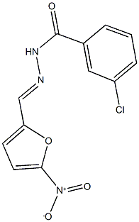 3-chloro-N'-({5-nitro-2-furyl}methylene)benzohydrazide Struktur