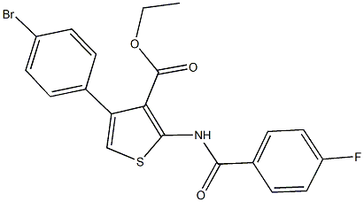 ethyl 4-(4-bromophenyl)-2-[(4-fluorobenzoyl)amino]-3-thiophenecarboxylate Struktur