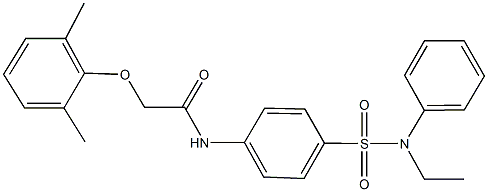 2-(2,6-dimethylphenoxy)-N-{4-[(ethylanilino)sulfonyl]phenyl}acetamide Struktur