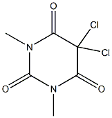 5,5-dichloro-1,3-dimethyl-2,4,6(1H,3H,5H)-pyrimidinetrione Struktur