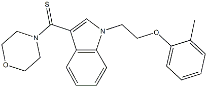 1-[2-(2-methylphenoxy)ethyl]-3-(4-morpholinylcarbothioyl)-1H-indole Struktur