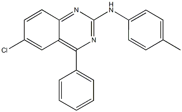 6-chloro-N-(4-methylphenyl)-4-phenylquinazolin-2-amine Struktur