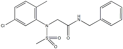 N-benzyl-2-[5-chloro-2-methyl(methylsulfonyl)anilino]acetamide Struktur