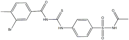 N-acetyl-4-({[(3-bromo-4-methylbenzoyl)amino]carbothioyl}amino)benzenesulfonamide Struktur