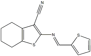 2-[(2-thienylmethylene)amino]-4,5,6,7-tetrahydro-1-benzothiophene-3-carbonitrile Struktur