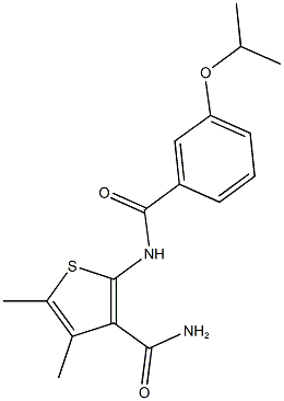 2-[(3-isopropoxybenzoyl)amino]-4,5-dimethyl-3-thiophenecarboxamide Struktur