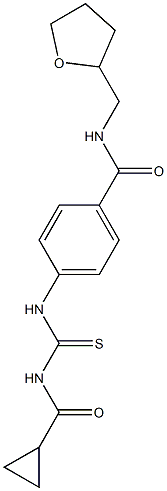 4-({[(cyclopropylcarbonyl)amino]carbothioyl}amino)-N-(tetrahydro-2-furanylmethyl)benzamide Struktur