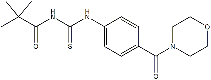 N-(2,2-dimethylpropanoyl)-N'-[4-(4-morpholinylcarbonyl)phenyl]thiourea Struktur