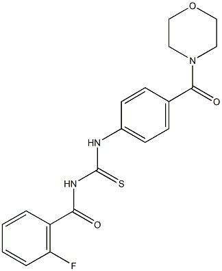 N-(2-fluorobenzoyl)-N'-[4-(4-morpholinylcarbonyl)phenyl]thiourea Struktur