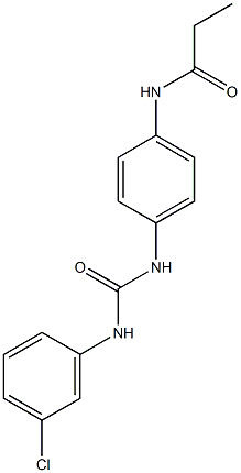 N-(4-{[(3-chloroanilino)carbonyl]amino}phenyl)propanamide Struktur