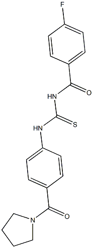 N-(4-fluorobenzoyl)-N'-[4-(1-pyrrolidinylcarbonyl)phenyl]thiourea Struktur