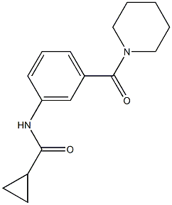 N-[3-(1-piperidinylcarbonyl)phenyl]cyclopropanecarboxamide Struktur