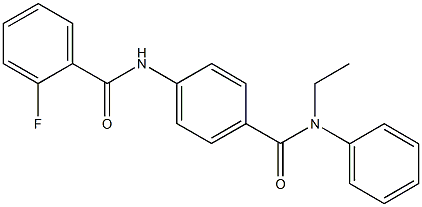 N-{4-[(ethylanilino)carbonyl]phenyl}-2-fluorobenzamide Struktur