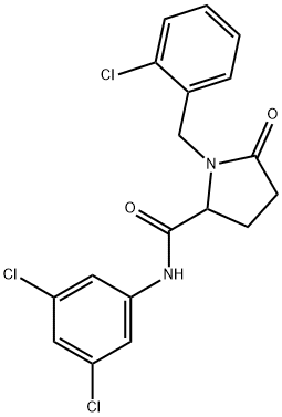 1-[(2-chlorophenyl)methyl]-N-(3,5-dichlorophenyl)-5-oxopyrrolidine-2-carboxamide Struktur