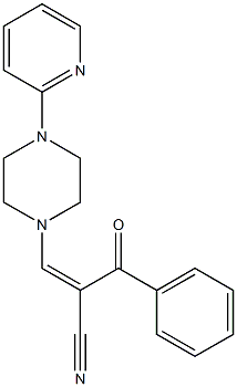 (2Z)-2-[(Z)-benzoyl]-3-[4-(pyridin-2-yl)piperazin-1-yl]prop-2-enenitrile Struktur