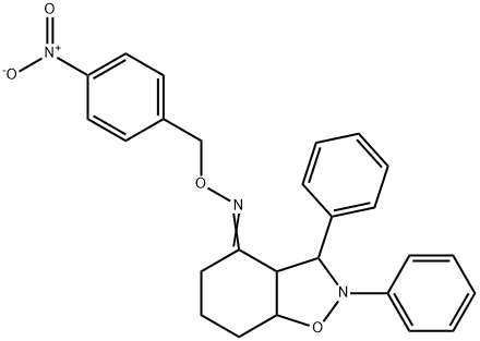 (4E)-N-[(4-nitrophenyl)methoxy]-2,3-diphenyl-octahydro-1,2-benzoxazol-4-imine Struktur