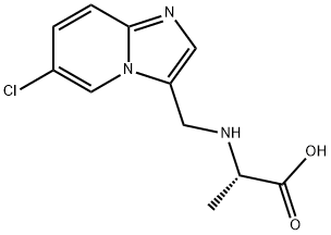 2-{[(6-chloroimidazo[1,2-a]pyridin-3-yl)methyl]amino}propanoic acid Struktur