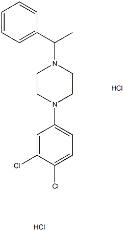 1-(3,4-dichlorophenyl)-4-(1-phenylethyl)piperazine dihydrochloride Struktur