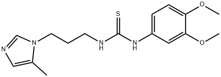 1-(3,4-dimethoxyphenyl)-3-[3-(5-methyl-1H-imidazol-1-yl)propyl]thiourea Struktur