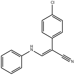 (2E)-2-(4-chlorophenyl)-3-(phenylamino)prop-2-enenitrile Struktur