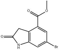 methyl 6‐bromo‐2‐oxo‐2,3‐dihydro‐1h‐indole‐4‐carboxylate Struktur