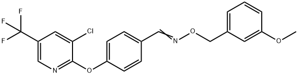 (E)-[(4-{[3-chloro-5-(trifluoromethyl)pyridin-2-yl]oxy}phenyl)methylidene][(3-methoxyphenyl)methoxy]amine Struktur