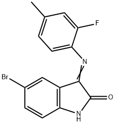 (3Z)-5-bromo-3-[(2-fluoro-4-methylphenyl)imino]-2,3-dihydro-1H-indol-2-one Struktur