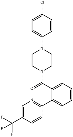 1-(4-chlorophenyl)-4-{2-[5-(trifluoromethyl)pyridin-2-yl]benzoyl}piperazine Struktur