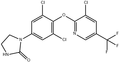 1-(3,5-dichloro-4-{[3-chloro-5-(trifluoromethyl)pyridin-2-yl]oxy}phenyl)imidazolidin-2-one Struktur