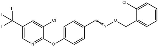 (E)-[(4-{[3-chloro-5-(trifluoromethyl)pyridin-2-yl]oxy}phenyl)methylidene][(2-chlorophenyl)methoxy]amine Struktur