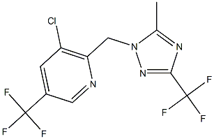 3-chloro-2-{[5-methyl-3-(trifluoromethyl)-1H-1,2,4-triazol-1-yl]methyl}-5-(trifluoromethyl)pyridine Struktur