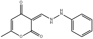 (3Z)-6-methyl-3-[(2-phenylhydrazin-1-yl)methylidene]-3,4-dihydro-2H-pyran-2,4-dione Struktur