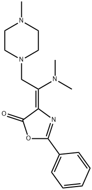 (4Z)-4-[1-(dimethylamino)-2-(4-methylpiperazin-1-yl)ethylidene]-2-phenyl-4,5-dihydro-1,3-oxazol-5-one Struktur