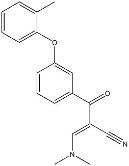 (2E)-3-(dimethylamino)-2-[(E)-3-(2-methylphenoxy)benzoyl]prop-2-enenitrile Struktur