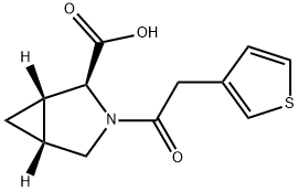 (1S,2S,5R)-3-[2-(thiophen-3-yl)acetyl]-3-azabicyclo[3.1.0]hexane-2-carboxylic acid Struktur