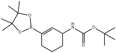 The mixture of TERT-BUTYL 3-(4,4,5,5-TETRAMETHYL-1,3,2-DIOXABOROLAN-2-YL)CYCLOHEX-3-ENYLCARBAMATE and tert-butyl 3-(4,4,5,5-tetramethyl-1,3,2-dioxaborolan-2-yl)cyclohex-2-enylcarbamate Struktur