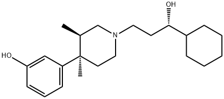 3-[1-[(S)-3-Hydroxy-3-cyclohexylpropyl]-3α,4-dimethylpiperidine-4α-yl]phenol Struktur