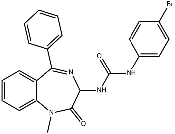 1-(4-bromophenyl)-3-[(3S)-1-methyl-2-oxo-5-phenyl-2,3-dihydro-1H-1,4-benzodiazepin-3-yl]urea Struktur