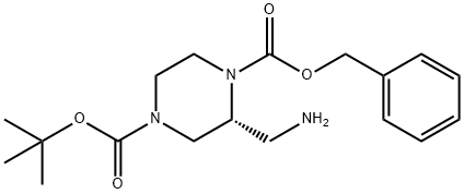 R-1-N-Cbz-4-N-Boc-2-aminomethylpiparazine Struktur