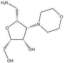 (2S,3S,4R,5R)-5-(aminomethyl)-2-(hydroxymethyl)-4-morpholinotetrahydrofuran-3-ol Struktur