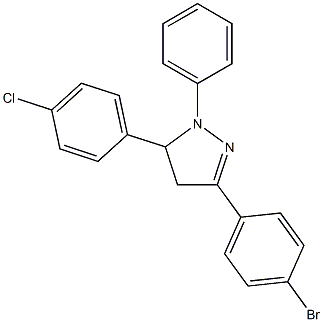 3-(4-bromophenyl)-5-(4-chlorophenyl)-1-phenyl-4,5-dihydro-1H-pyrazole Struktur